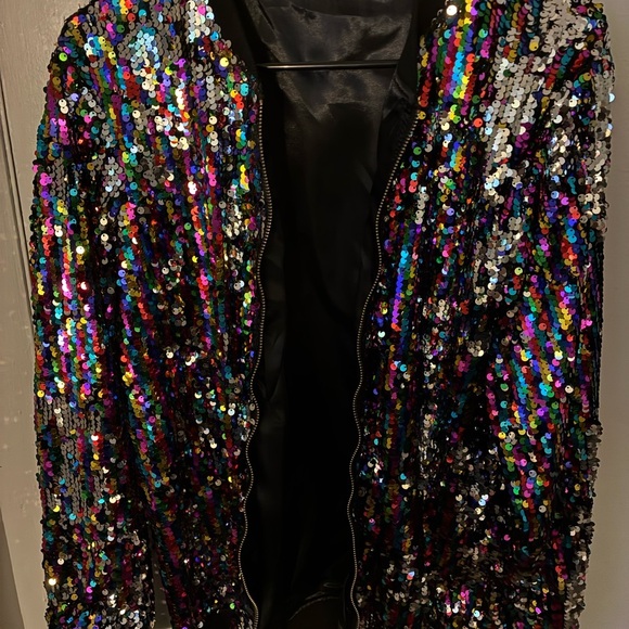 Sequin Embellished Multicolor Jacket - Picture 3 of 5